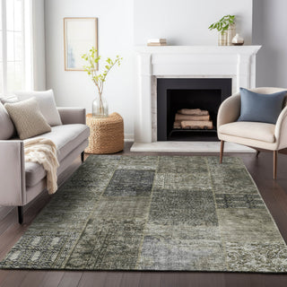 Piper Looms Mayfield Patchwork AMF669 Taupe Machine Washable Area Rug Lifestyle Image Feature
