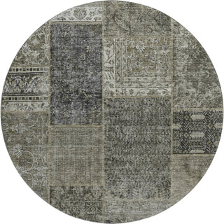 Piper Looms Mayfield Patchwork AMF669 Taupe Machine Washable Area Rug Round Main Image