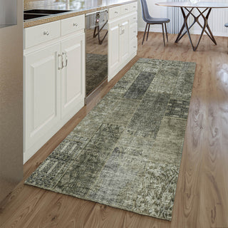 Piper Looms Mayfield Patchwork AMF669 Taupe Machine Washable Area Rug Runner Lifestyle Image Feature
