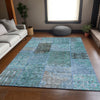 Piper Looms Mayfield Patchwork AMF669 Teal Machine Washable Area Rug Lifestyle Image Feature
