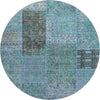 Piper Looms Mayfield Patchwork AMF669 Teal Machine Washable Area Rug Round Main Image