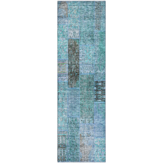 Piper Looms Mayfield Patchwork AMF669 Teal Machine Washable Area Rug Runner Main Image