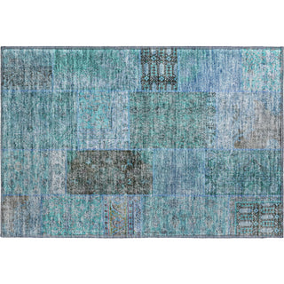 Piper Looms Mayfield Patchwork AMF669 Teal Machine Washable Area Rug Scatter Main Image