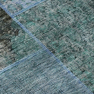 Piper Looms Mayfield Patchwork AMF669 Teal Machine Washable Area Rug Swatch Image