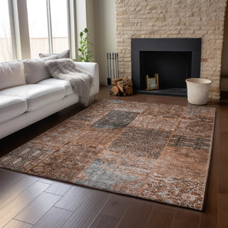 Piper Looms Mayfield Patchwork AMF669 Terracotta Machine Washable Area Rug Lifestyle Image Feature