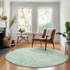 Piper Looms Mayfield Abstract AMF670 Mint Machine Washable Area Rug Round Lifestyle Image Feature