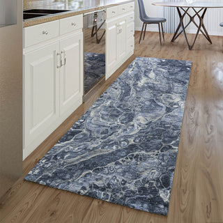 Piper Looms Mayfield Abstract AMF670 Navy Machine Washable Area Rug Runner Lifestyle Image Feature