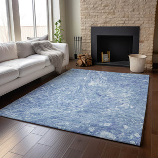 Piper Looms Mayfield Abstract AMF670 Sky Machine Washable Area Rug Lifestyle Image Feature