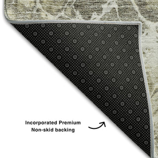 Piper Looms Mayfield Abstract AMF670 Tan Machine Washable Area Rug Backing Image