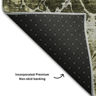 Piper Looms Mayfield Abstract AMF670 Taupe Machine Washable Area Rug Backing Image