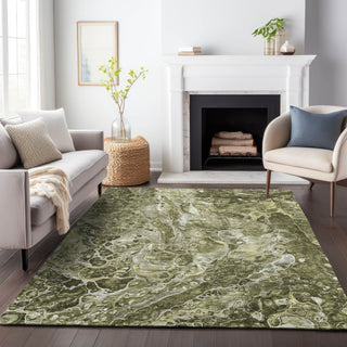 Piper Looms Mayfield Abstract AMF670 Taupe Machine Washable Area Rug Lifestyle Image Feature
