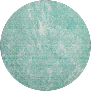 Piper Looms Mayfield Abstract AMF670 Teal Machine Washable Area Rug Round Main Image