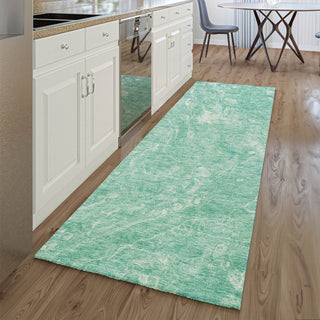 Piper Looms Mayfield Abstract AMF670 Teal Machine Washable Area Rug Runner Lifestyle Image Feature