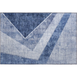 Piper Looms Mayfield Geometric AMF671 Blue Machine Washable Area Rug Scatter Main Image