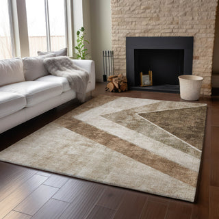 Piper Looms Mayfield Geometric AMF671 Brown Machine Washable Area Rug Lifestyle Image Feature