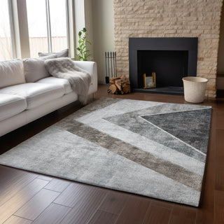Piper Looms Mayfield Geometric AMF671 Gray Machine Washable Area Rug Lifestyle Image Feature