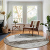 Piper Looms Mayfield Geometric AMF671 Gray Machine Washable Area Rug Round Lifestyle Image Feature