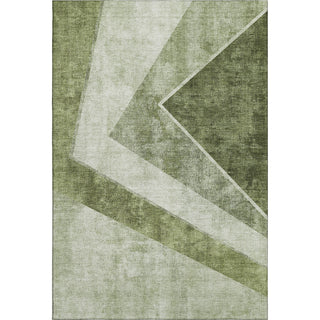Piper Looms Mayfield Geometric AMF671 Olive Machine Washable Area Rug main image