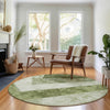 Piper Looms Mayfield Geometric AMF671 Olive Machine Washable Area Rug Round Lifestyle Image Feature