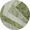 Piper Looms Mayfield Geometric AMF671 Olive Machine Washable Area Rug Round Main Image