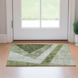 Piper Looms Mayfield Geometric AMF671 Olive Machine Washable Area Rug Scatter Lifestyle Image Feature