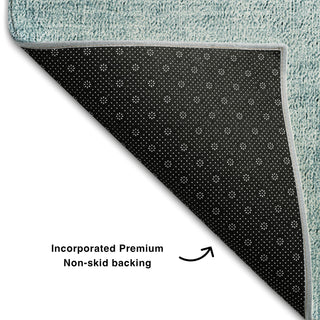 Piper Looms Mayfield Geometric AMF671 Teal Machine Washable Area Rug Backing Image