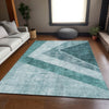 Piper Looms Mayfield Geometric AMF671 Teal Machine Washable Area Rug Lifestyle Image Feature