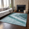 Piper Looms Mayfield Geometric AMF671 Teal Machine Washable Area Rug Lifestyle Image Feature