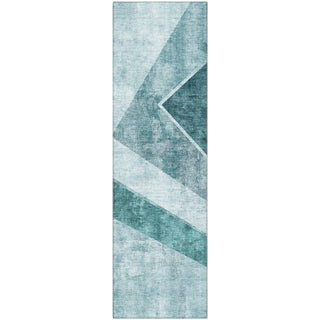 Piper Looms Mayfield Geometric AMF671 Teal Machine Washable Area Rug Runner Main Image