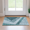 Piper Looms Mayfield Geometric AMF671 Teal Machine Washable Area Rug Scatter Lifestyle Image Feature