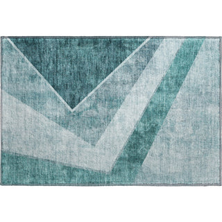 Piper Looms Mayfield Geometric AMF671 Teal Machine Washable Area Rug Scatter Main Image
