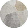 Piper Looms Mayfield Abstract AMF672 Beige Machine Washable Area Rug Round Main Image