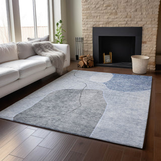 Piper Looms Mayfield Abstract AMF672 Blue Machine Washable Area Rug Lifestyle Image Feature