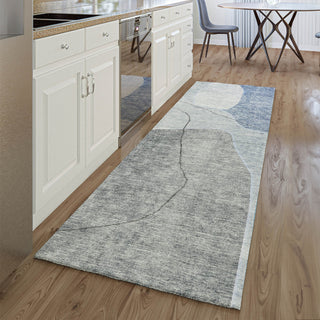Piper Looms Mayfield Abstract AMF672 Blue Machine Washable Area Rug Runner Lifestyle Image Feature