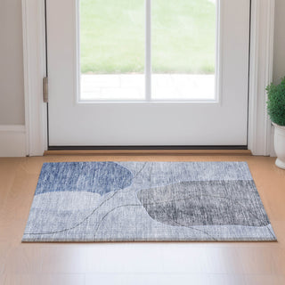 Piper Looms Mayfield Abstract AMF672 Blue Machine Washable Area Rug Scatter Lifestyle Image Feature
