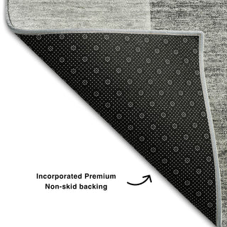 Piper Looms Mayfield Abstract AMF672 Gray Machine Washable Area Rug Backing Image