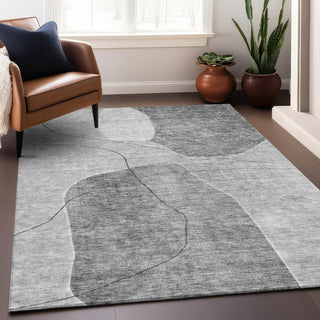Piper Looms Mayfield Abstract AMF672 Gray Machine Washable Area Rug Lifestyle Image Feature