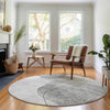 Piper Looms Mayfield Abstract AMF672 Gray Machine Washable Area Rug Round Lifestyle Image Feature