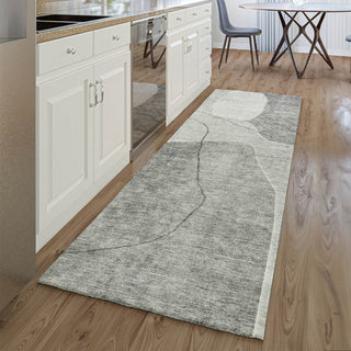 Piper Looms Mayfield Abstract AMF672 Gray Machine Washable Area Rug Runner Lifestyle Image Feature