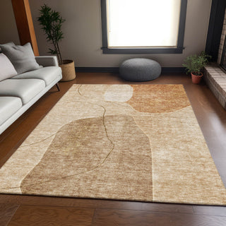 Piper Looms Mayfield Abstract AMF672 Paprika Machine Washable Area Rug Lifestyle Image Feature