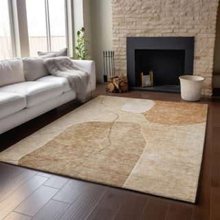 Piper Looms Mayfield Abstract AMF672 Paprika Machine Washable Area Rug Lifestyle Image Feature