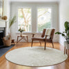 Piper Looms Mayfield Floral AMF673 Beige Machine Washable Area Rug Round Lifestyle Image Feature