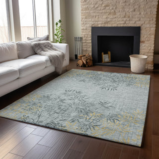 Piper Looms Mayfield Floral AMF673 Gray Machine Washable Area Rug Lifestyle Image Feature