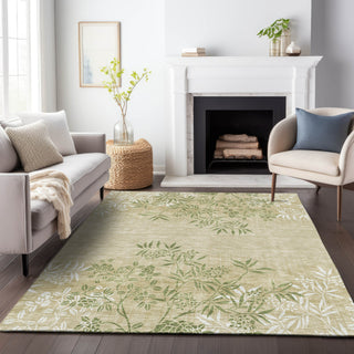 Piper Looms Mayfield Floral AMF673 Khaki Machine Washable Area Rug Lifestyle Image Feature