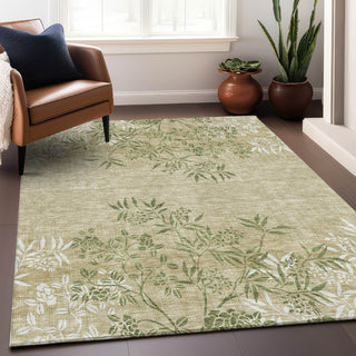 Piper Looms Mayfield Floral AMF673 Khaki Machine Washable Area Rug Lifestyle Image Feature