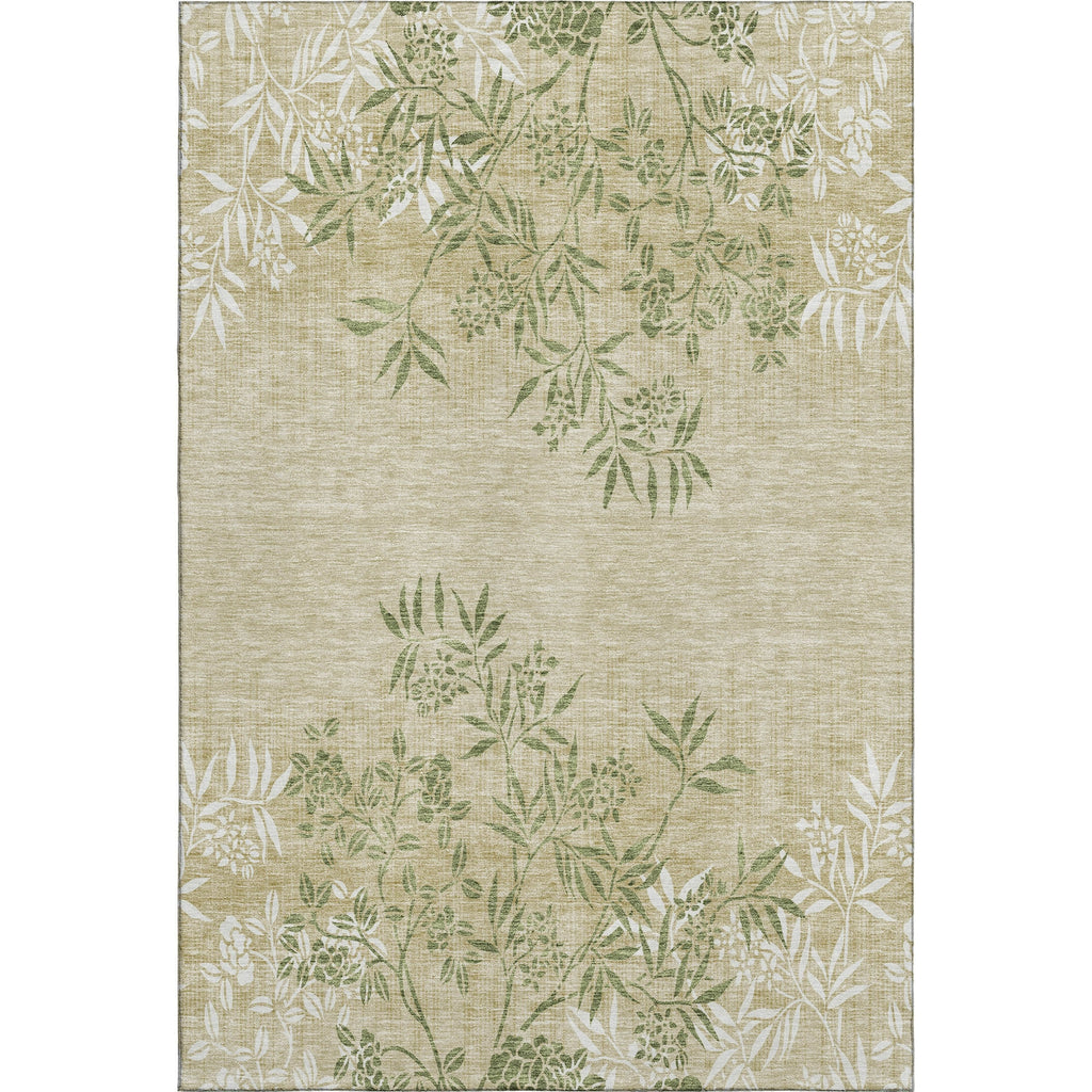 Piper Looms Mayfield Floral AMF673 Khaki Machine Washable Area Rug main image