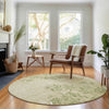 Piper Looms Mayfield Floral AMF673 Khaki Machine Washable Area Rug Round Lifestyle Image Feature