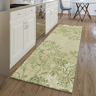 Piper Looms Mayfield Floral AMF673 Khaki Machine Washable Area Rug Runner Lifestyle Image Feature