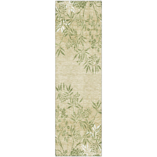 Piper Looms Mayfield Floral AMF673 Khaki Machine Washable Area Rug Runner Main Image