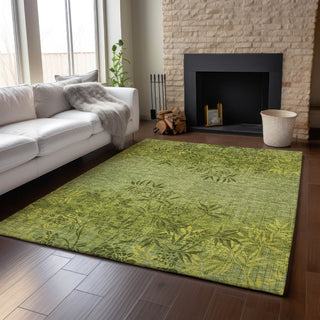 Piper Looms Mayfield Floral AMF673 Olive Machine Washable Area Rug Lifestyle Image Feature